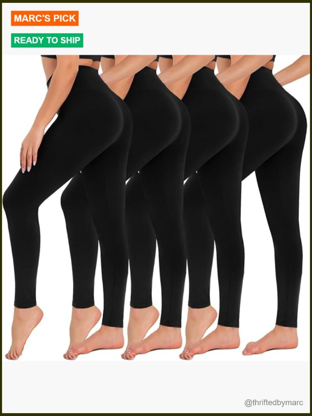 4 Pack High Waisted Tummy Control Yoga Pants Workout Leggings Plus Size
